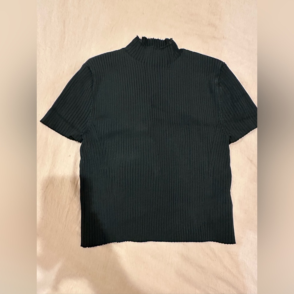 Zara Knit Black Ribbed Sweater